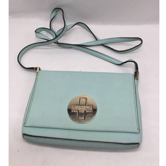 Kate Spade Sally Newbury Lane Saffiano Crossbody Bag Grace Blue - Picture 1 of 8